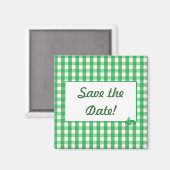 Green Gingham Karo Pattern Magnet (Vorderseite/Rückseite)