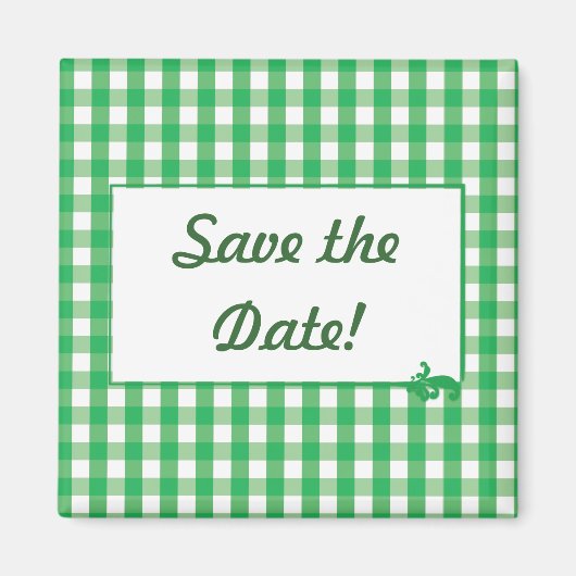 Green Gingham Karo Pattern Magnet (Vorne)