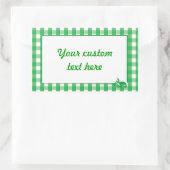 Green Gingham Karo Pattern Rechteckiger Aufkleber (Tasche)