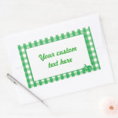 Green Gingham Karo Pattern Rechteckiger Aufkleber (Umschlag)