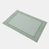 Green Gingham Karo und Streifen Küche Fußmatte (Schrägansicht)
