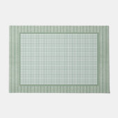 Green Gingham Karo und Streifen Küche Fußmatte (Vorderseite)