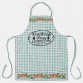 Green Gingham Karo - Weihnachtsbäume - Land Schürze (Vorderseite)
