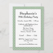 Green Gingham Karos Muster für Jeden Anlass Einladung (Vorderseite)