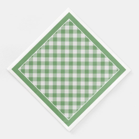 Green Gingham Karos Muster für Jeder Anlass Serviette (Ecke)