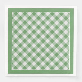 Green Gingham Karos Muster für Jeder Anlass Serviette