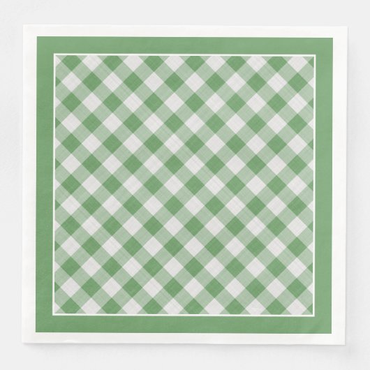 Green Gingham Karos Muster für Jeder Anlass Serviette (Vorderseite)