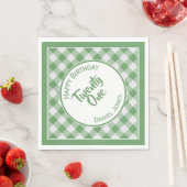 Green Gingham Karos Pattern Birthday Party Serviette (Beispiel)