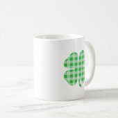 Green Gingham Kleeblatt Kaffeetasse (VorderseiteRechts)
