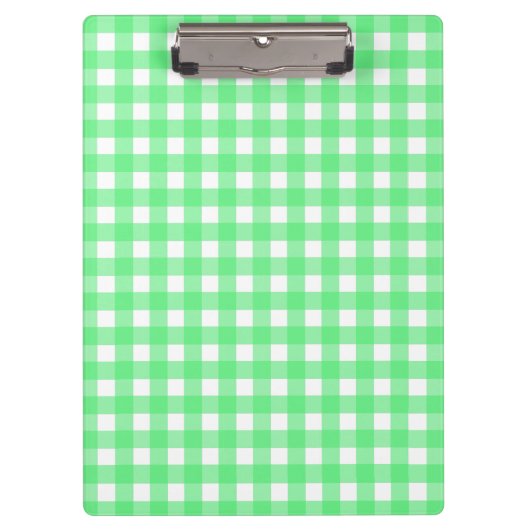 Green Gingham Klemmbrett (Vorderseite)