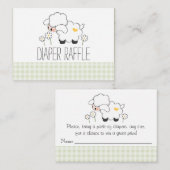 Green Gingham Lamb Diaper Raffle Tickets Begleitkarte (Vorne/Hinten)