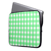 Green Gingham Laptopschutzhülle (Vorderseite Links)