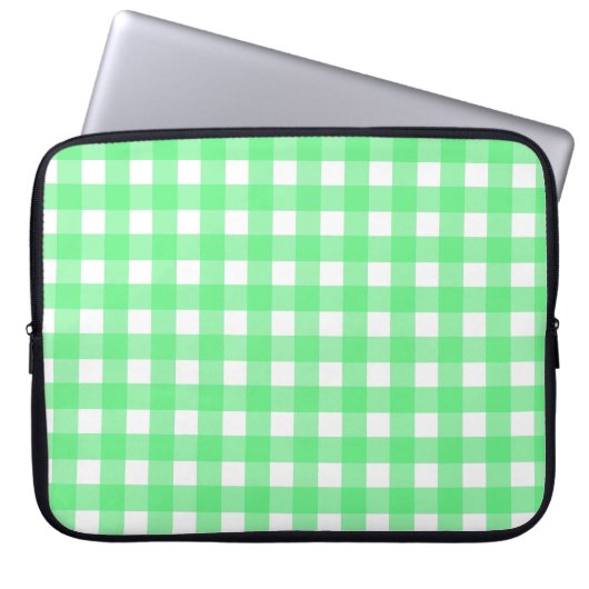 Green Gingham Laptopschutzhülle (Vorderseite)