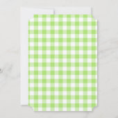 Green Gingham Little Sprout Baby Shower Einladung (Rückseite)