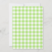 Green Gingham Little Sprout Baby Shower Einladung (Rückseite)