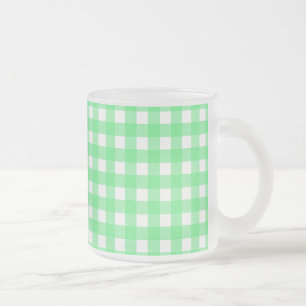 Green Gingham Mattglastasse