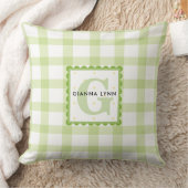 Green Gingham Mit Monogramm Kissen (Decke)