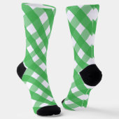 Green Gingham Mit Monogramm Pattern Socks Socken (Gewinkelt)