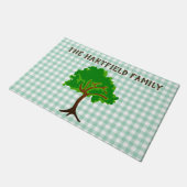 Green Gingham mit Tree Door Mat Fußmatte (Schrägansicht)