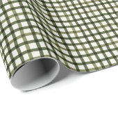 Green Gingham Modern Christmas Wrap Geschenkpapier (Rolleneckpunkt)