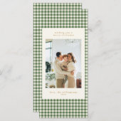 Green Gingham Modern Merry Christmas Tall Card (Vorne/Hinten)