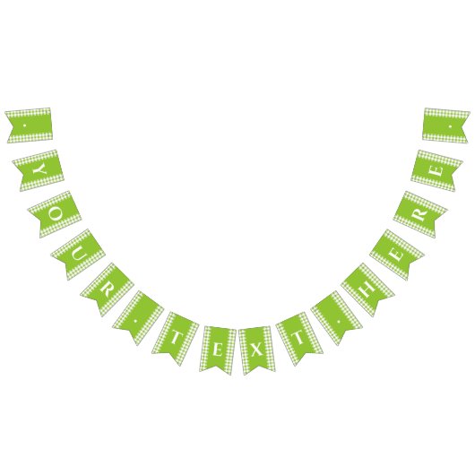 Green Gingham Monogram Picnunting Banner (Alle)