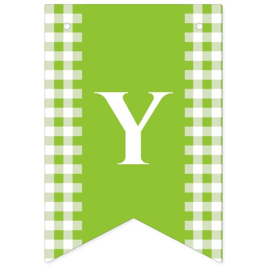Green Gingham Monogram Picnunting Banner (Zweite Fahne)