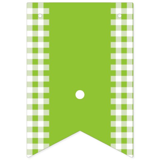 Green Gingham Monogram Picnunting Banner (Erste Fahne)