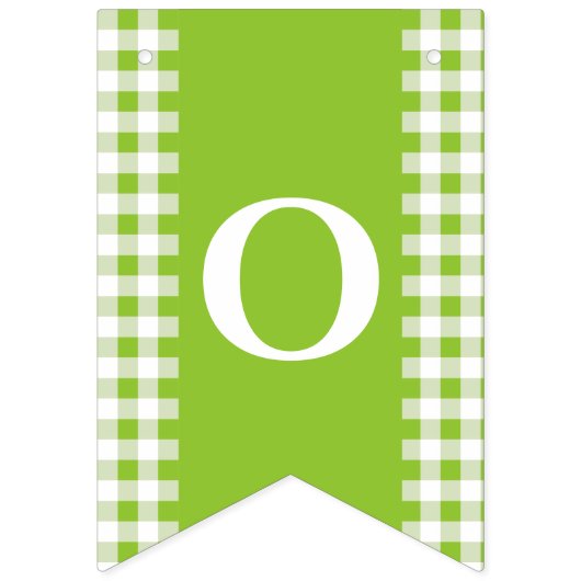 Green Gingham Monogram Picnunting Banner (Dritte Fahne)