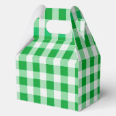 Green Gingham Monogram Wappen Geschenkschachtel (Rückseite)