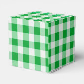 Green Gingham Monogram Wappen Geschenkschachtel (Rückseite)