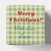 Green Gingham Naughty oder Nice Christmas Geschenkschachtel (Oben)
