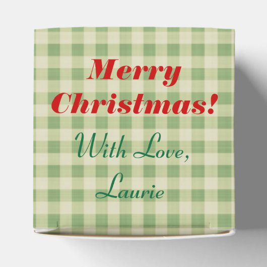 Green Gingham Naughty oder Nice Christmas Geschenkschachtel (Oben)