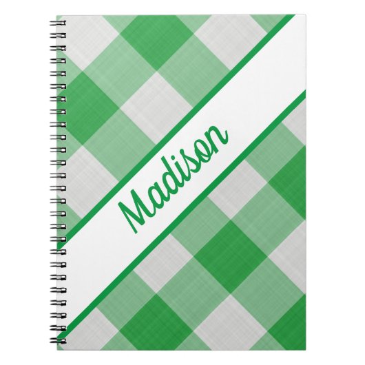 Green Gingham Notizblock (Vorderseite)