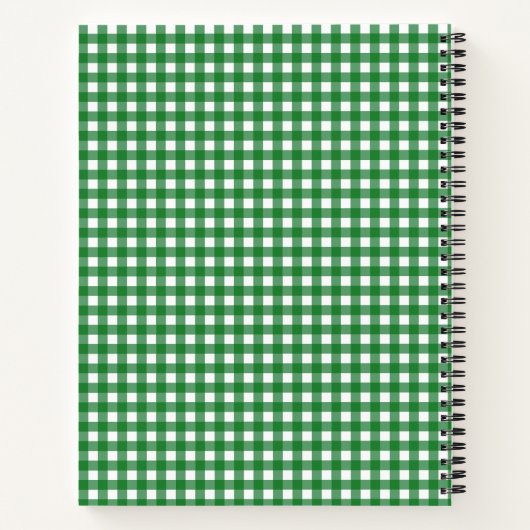 Green Gingham Notizblock (Rückseite)