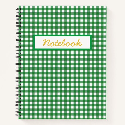 Green Gingham Notizblock (Vorderseite)