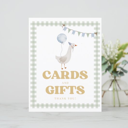 Green Gingham One Albern Goose Cards and Gifts Sig (Stehend Vorderseite)