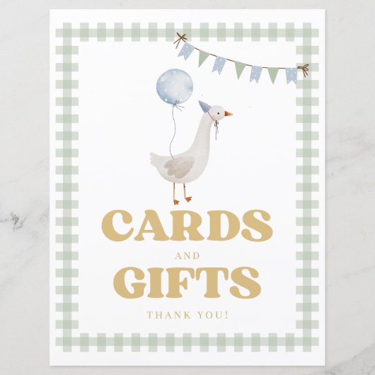 Green Gingham One Albern Goose Cards and Gifts Sig (Vorderseite)