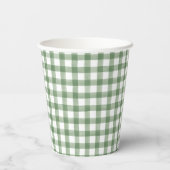 Green Gingham Paper Cup Pappbecher (Rückseite)