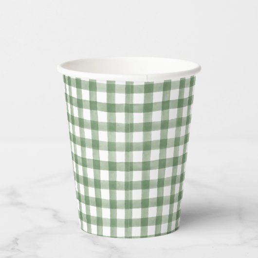 Green Gingham Paper Cup Pappbecher (Rechts)