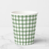 Green Gingham Paper Cup Pappbecher (Vorderseite)
