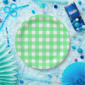 Green Gingham Pappteller (Party)
