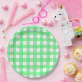 Green Gingham Pappteller (Party)