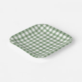 Green Gingham Pappteller (Gewinkelt)