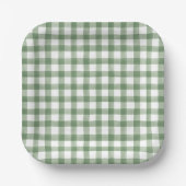 Green Gingham Pappteller (Vorderseite)