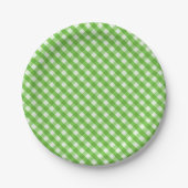 Green Gingham Pappteller (Vorderseite)