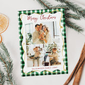 Green Gingham Pattern Frohe Weihnachten 3 Foto