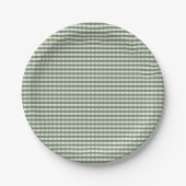 Green Gingham Pattern Pappteller (Vorderseite)