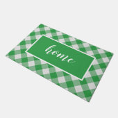 Green Gingham Pattern Zuhause Custom Welcome Mat Fußmatte (Schrägansicht)