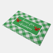Green Gingham Pattern Zuhause für Weihnachten Cust Fußmatte (Schrägansicht)